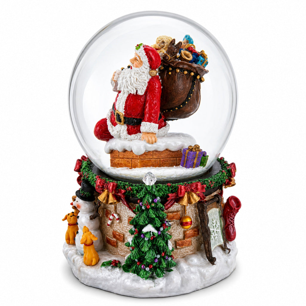 Santa's Chimney Adventure Musical Water Snow Globe Snow Globes > Santa La Vie Bien Santa's Chimney Adventure Musical Water Snow Globe