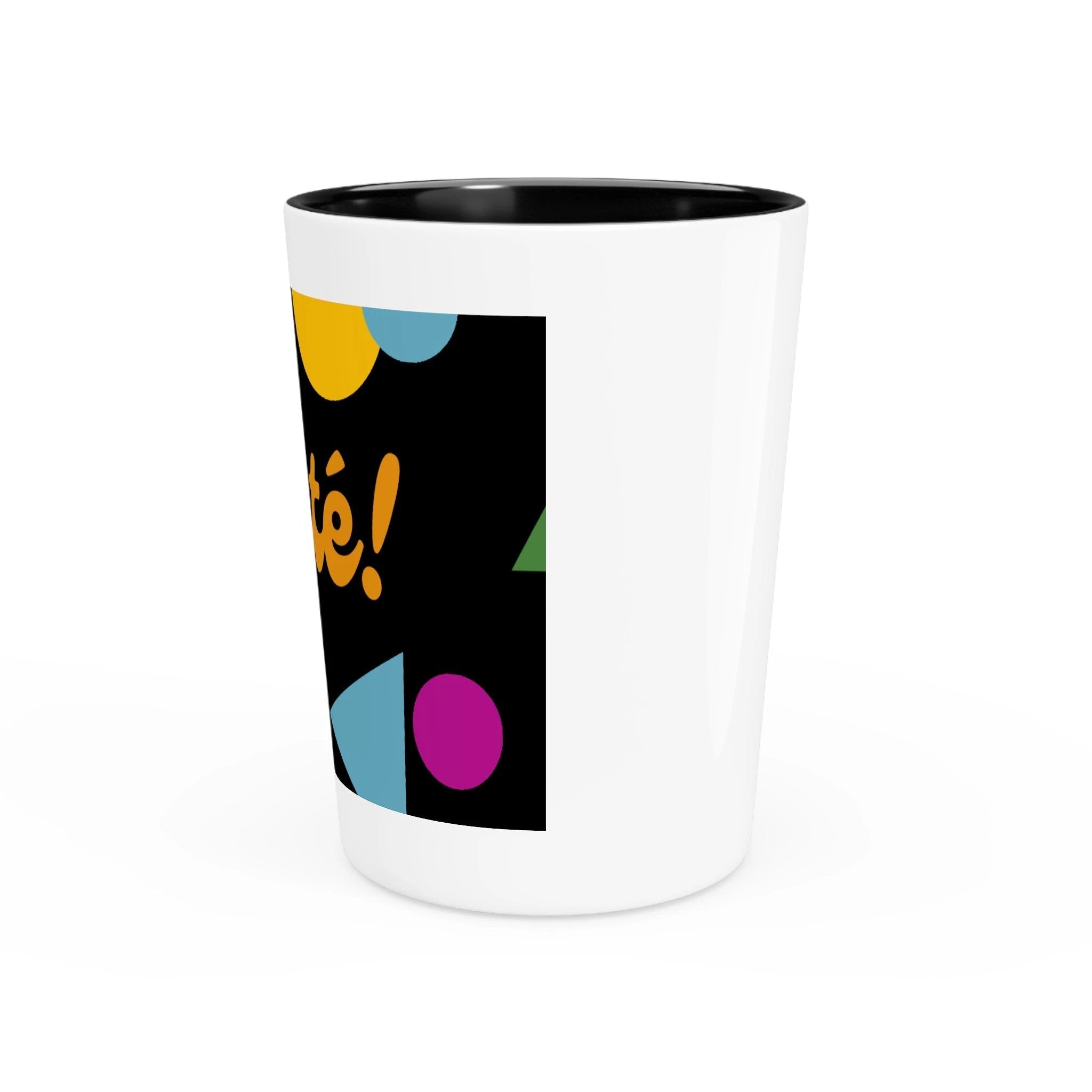 Santé! French cheers Shot Glass, Retro Geometric Party Design by Printify
