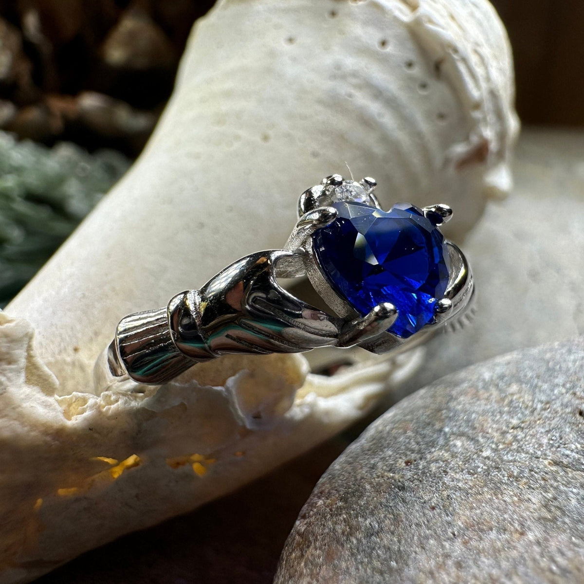 Sapphire Zirconia Claddagh Ring Ring La Vie Bien Sapphire Zirconia Claddagh Ring