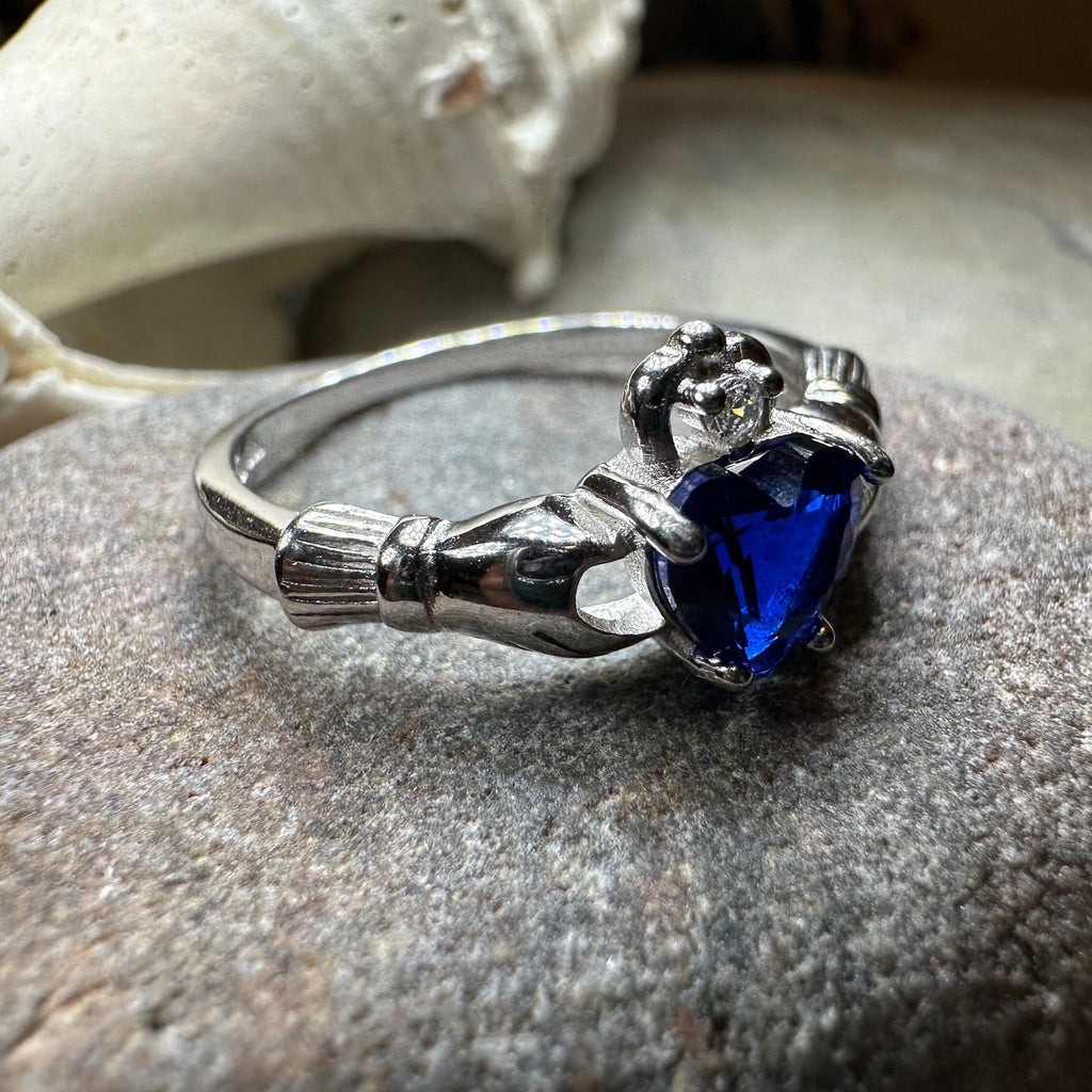 Sapphire Zirconia Claddagh Ring Ring La Vie Bien Sapphire Zirconia Claddagh Ring