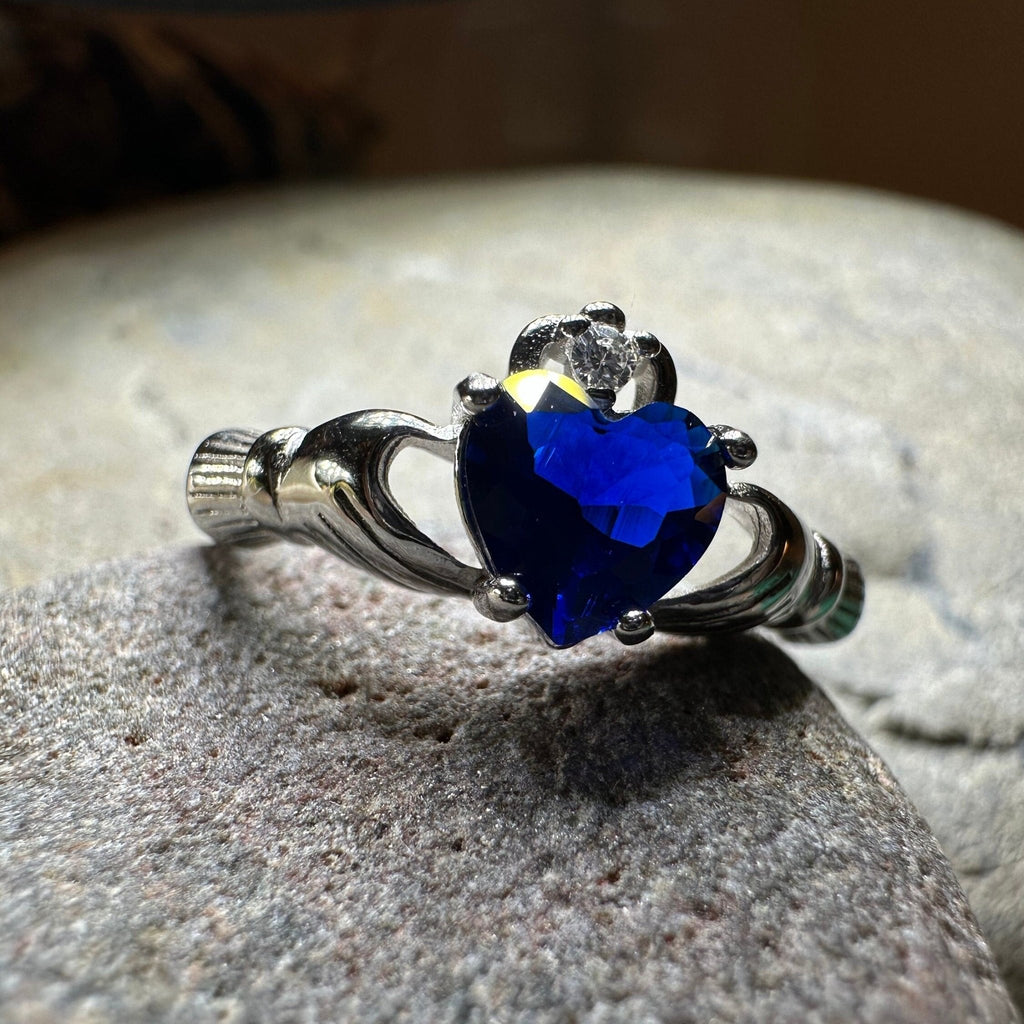 Sapphire Zirconia Claddagh Ring Ring La Vie Bien Sapphire Zirconia Claddagh Ring