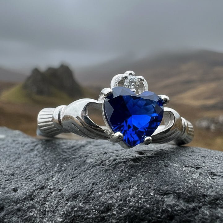 Sapphire Zirconia Claddagh Ring Ring La Vie Bien Sapphire Zirconia Claddagh Ring