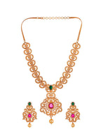 Saraf RS Jewellery Gold-Polished Multi-Colored Jewellery Set Saraf RS Jewellery La Vie Bien Saraf RS Jewellery Gold-Polished Multi-Colored Jewellery Set