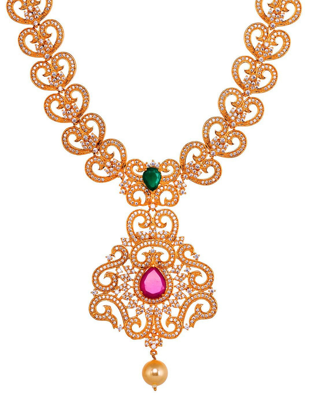 Saraf RS Jewellery Gold-Polished Multi-Colored Jewellery Set Saraf RS Jewellery La Vie Bien Saraf RS Jewellery Gold-Polished Multi-Colored Jewellery Set