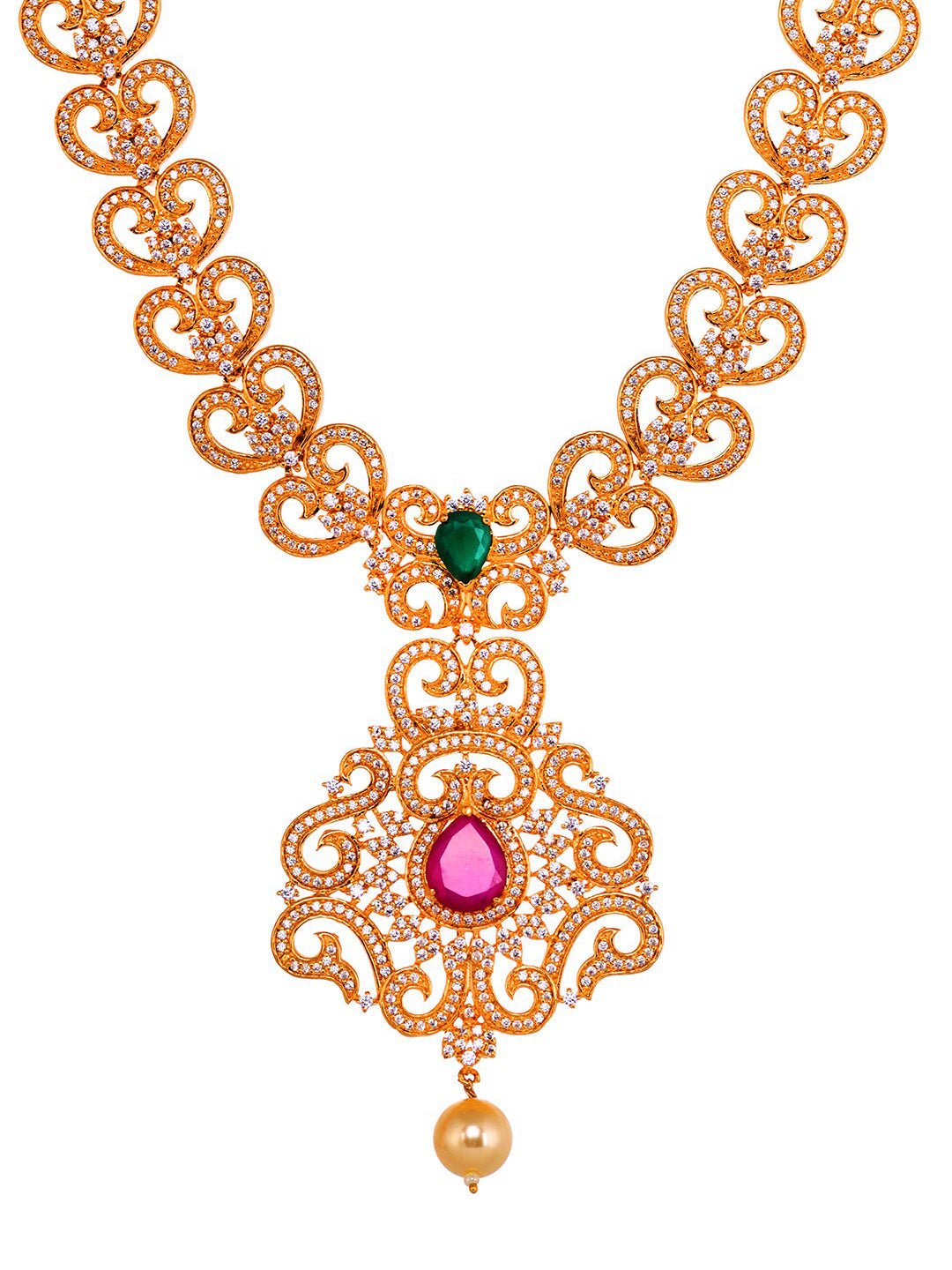 Saraf RS Jewellery Gold-Polished Multi-Colored Jewellery Set Saraf RS Jewellery La Vie Bien Saraf RS Jewellery Gold-Polished Multi-Colored Jewellery Set