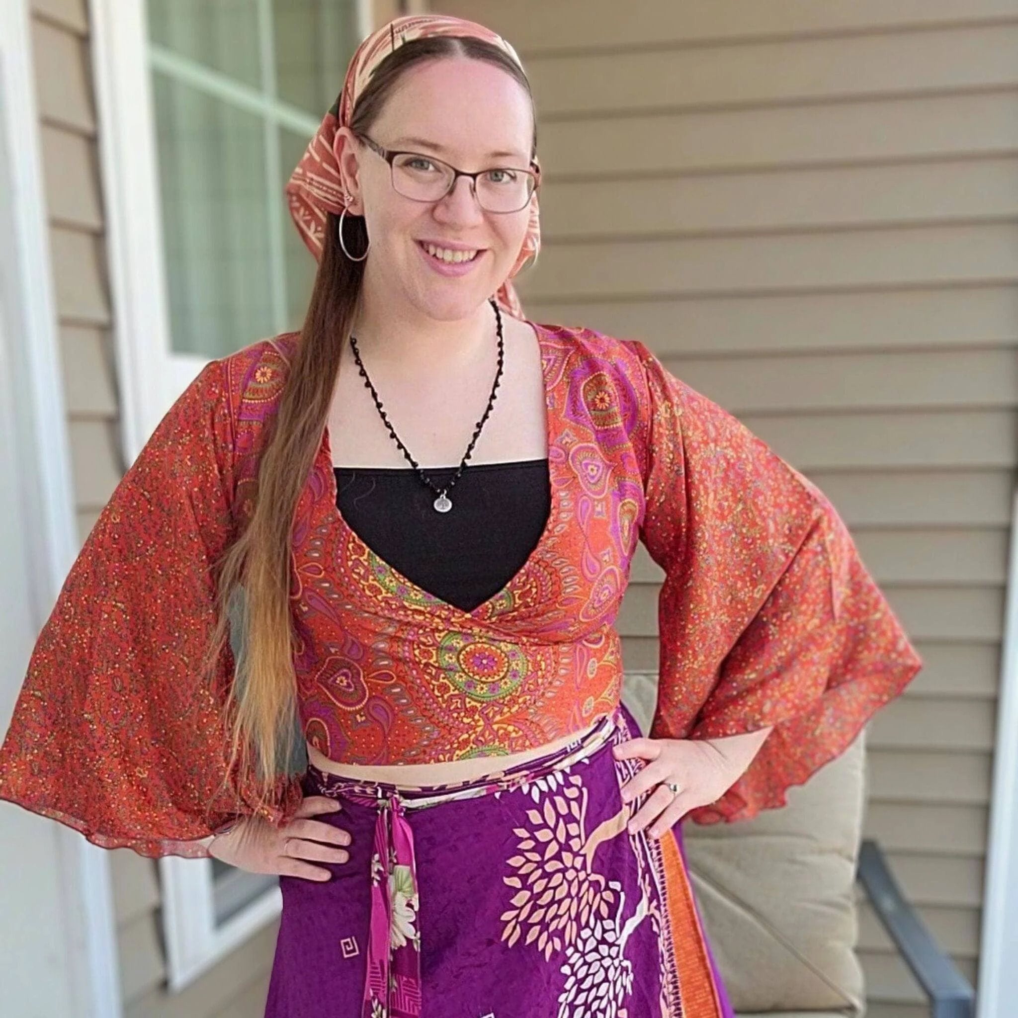 Sari Bell Sleeve Wrap Top by Darn Good Yarn
