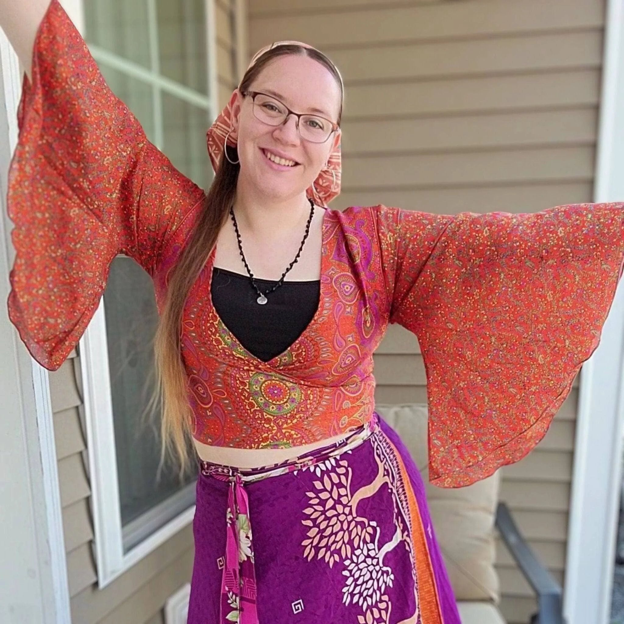 Sari Bell Sleeve Wrap Top by Darn Good Yarn