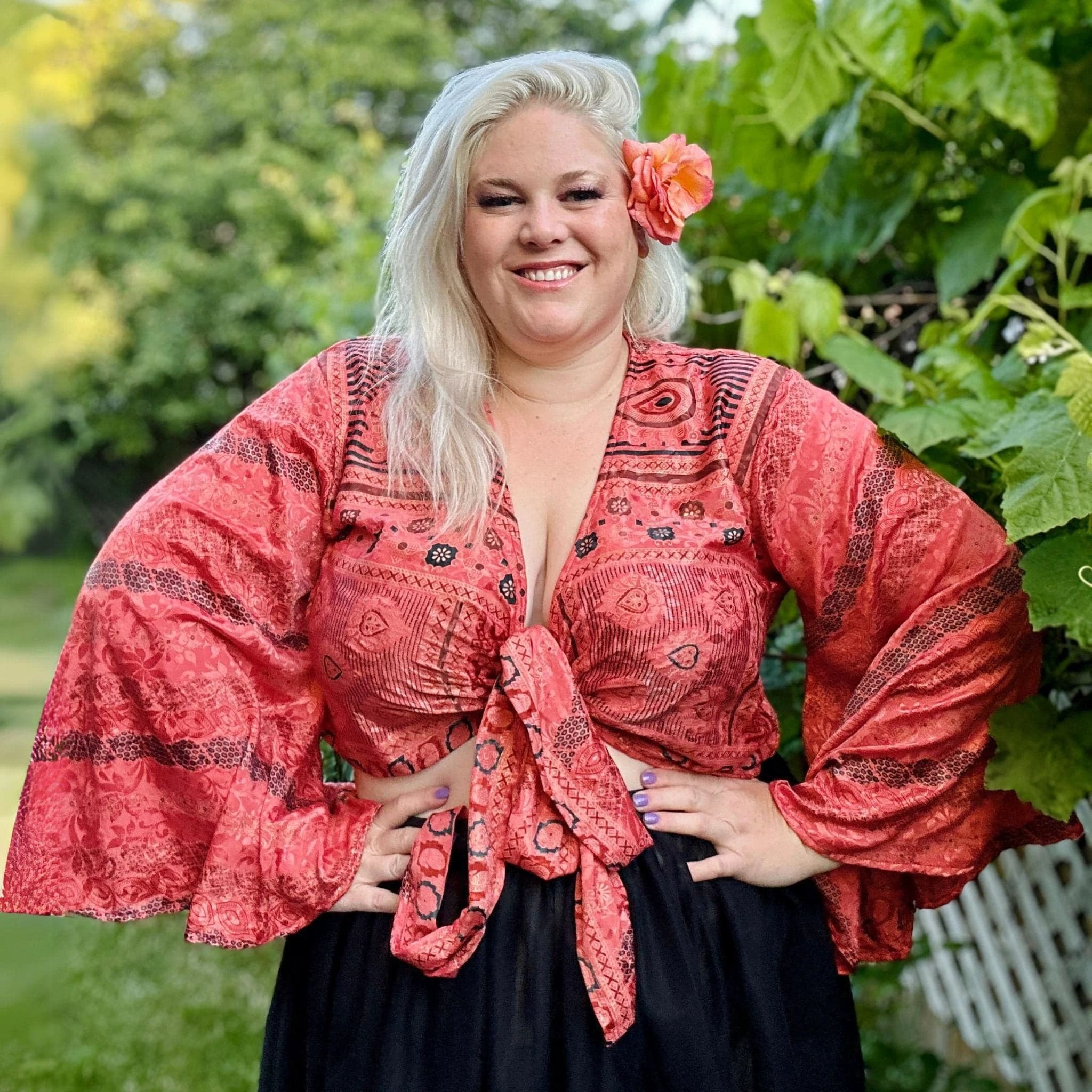 Sari Bell Sleeve Wrap Top by Darn Good Yarn