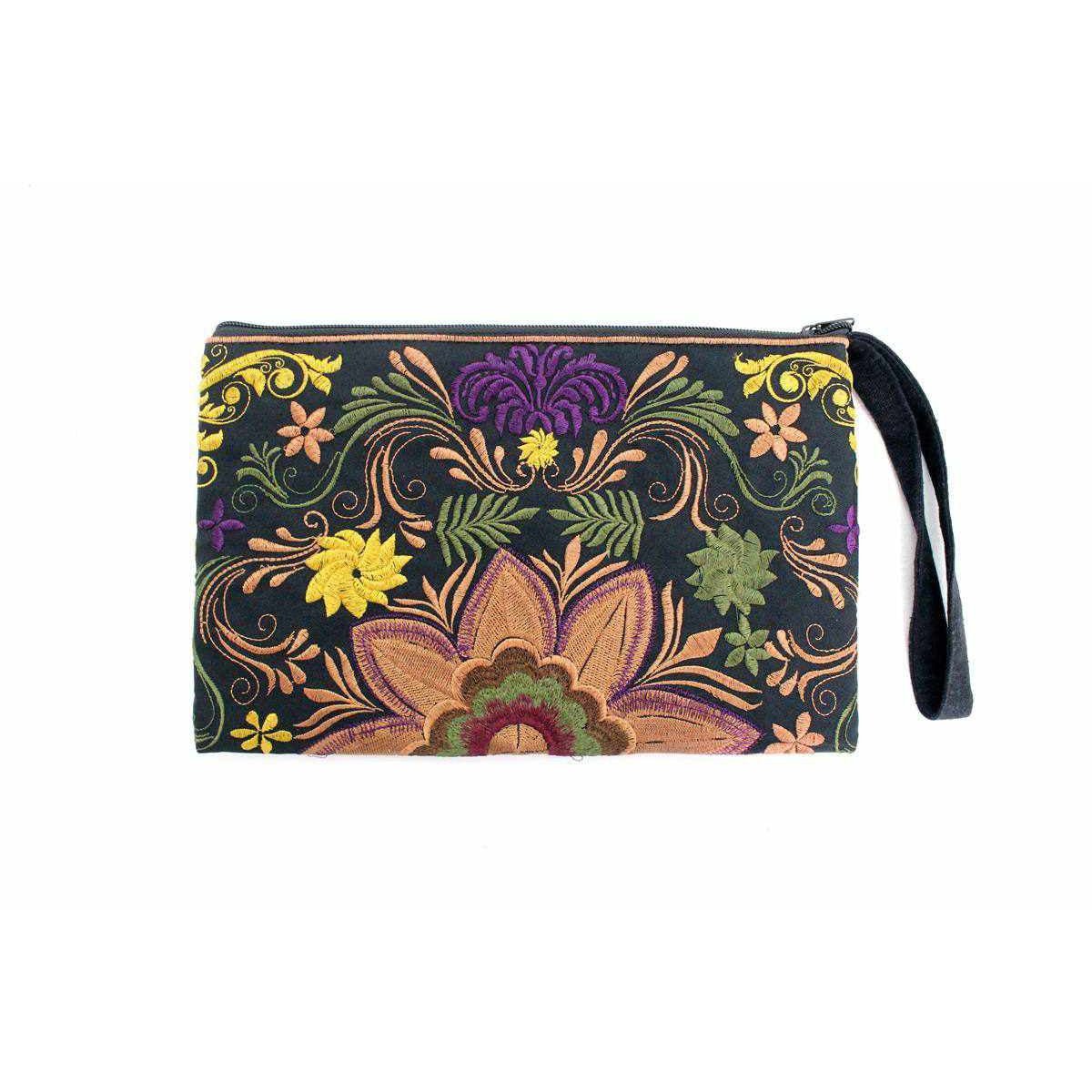 Sarita Hmong Embroidered Wristlet - Thailand Bags La Vie Bien Sarita Hmong Embroidered Wristlet - Thailand