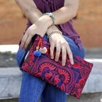 Sarita Hmong Embroidered Wristlet - Thailand Bags La Vie Bien Sarita Hmong Embroidered Wristlet - Thailand