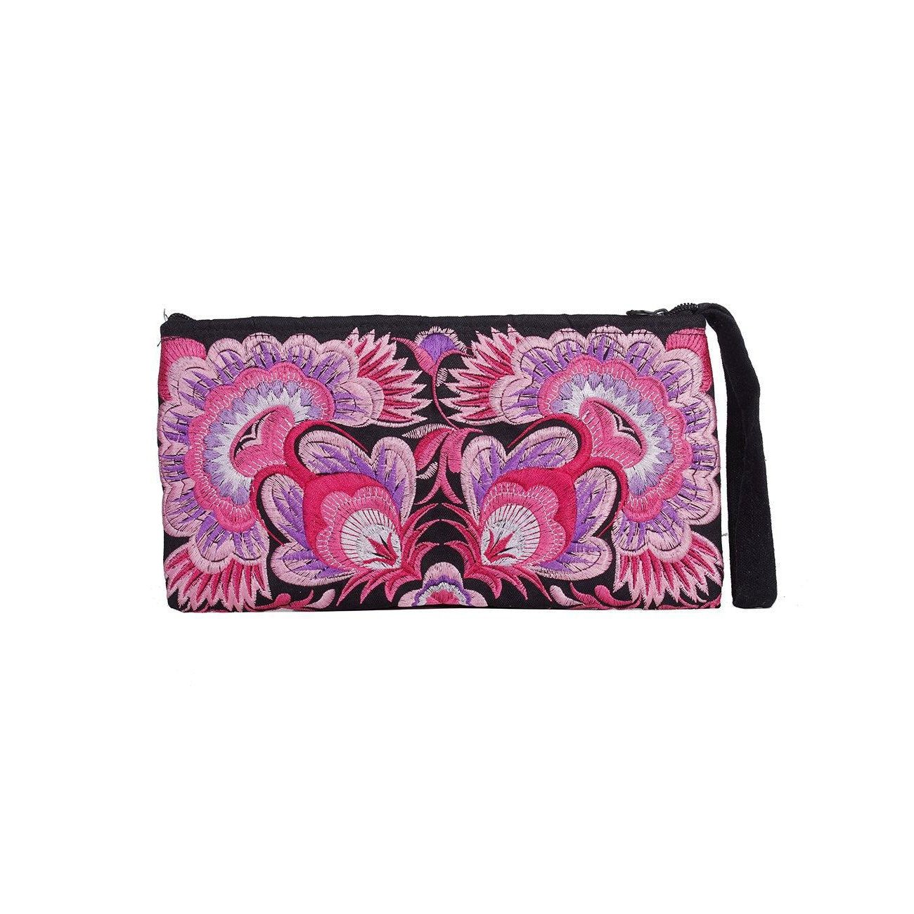 Sarita Hmong Embroidered Wristlet - Thailand Bags La Vie Bien Sarita Hmong Embroidered Wristlet - Thailand