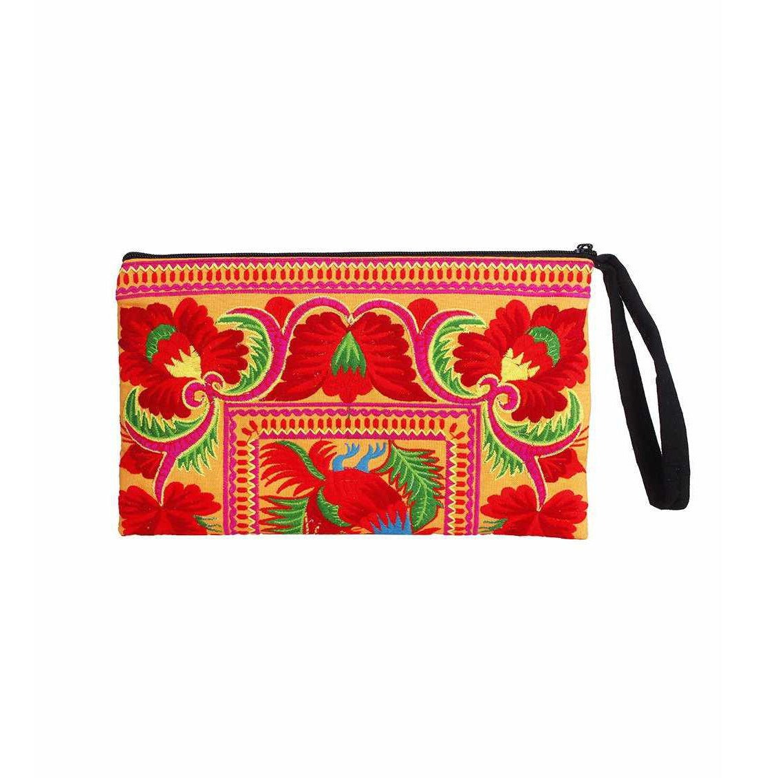 Sarita Hmong Embroidered Wristlet - Thailand Bags La Vie Bien Sarita Hmong Embroidered Wristlet - Thailand