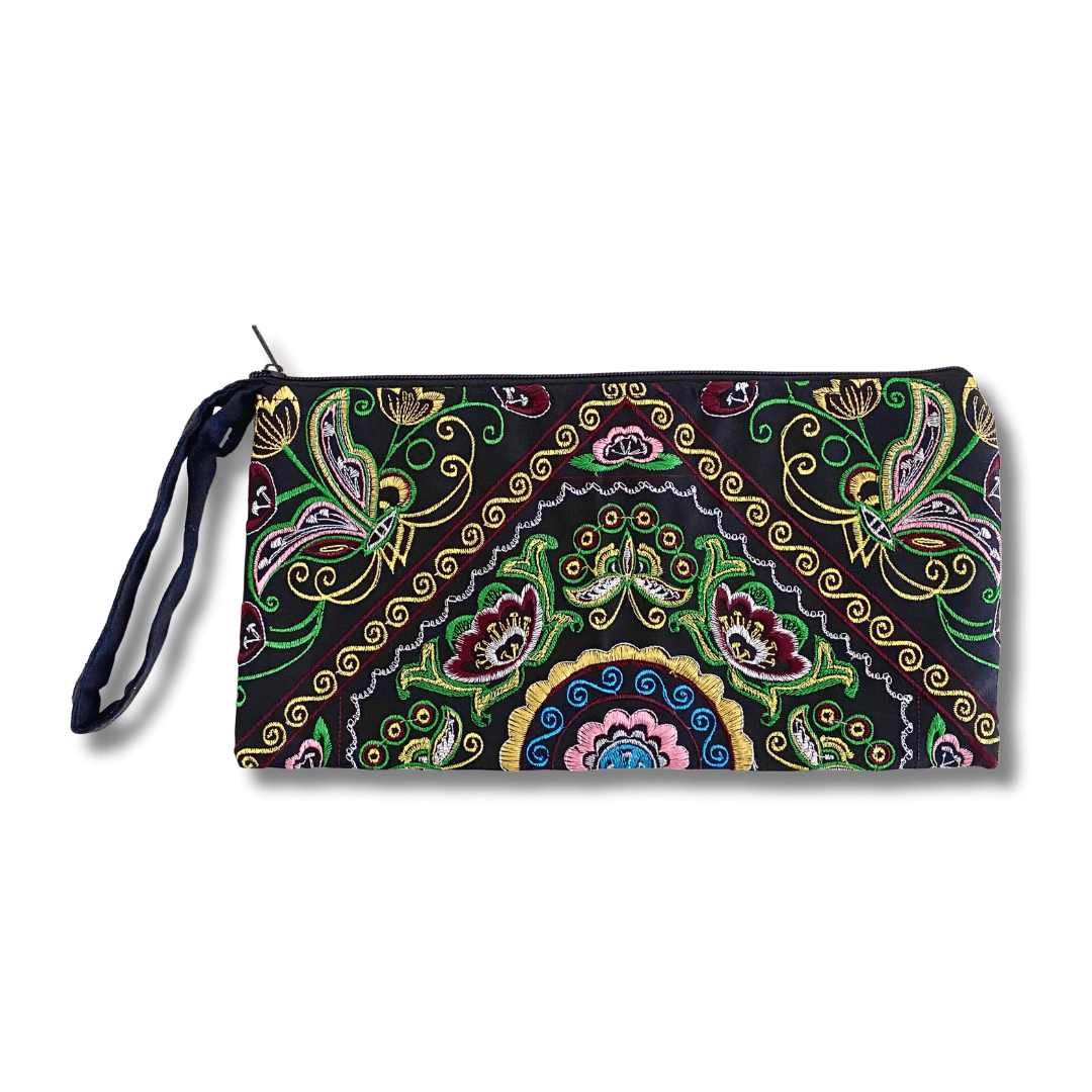 Sarita Hmong Embroidered Wristlet - Thailand Bags La Vie Bien Sarita Hmong Embroidered Wristlet - Thailand