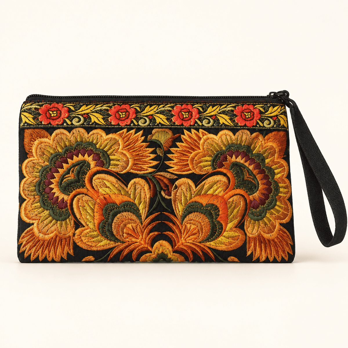 Sarita Hmong Embroidered Wristlet - Thailand Wristlet La Vie Bien Sarita Hmong Embroidered Wristlet - Thailand