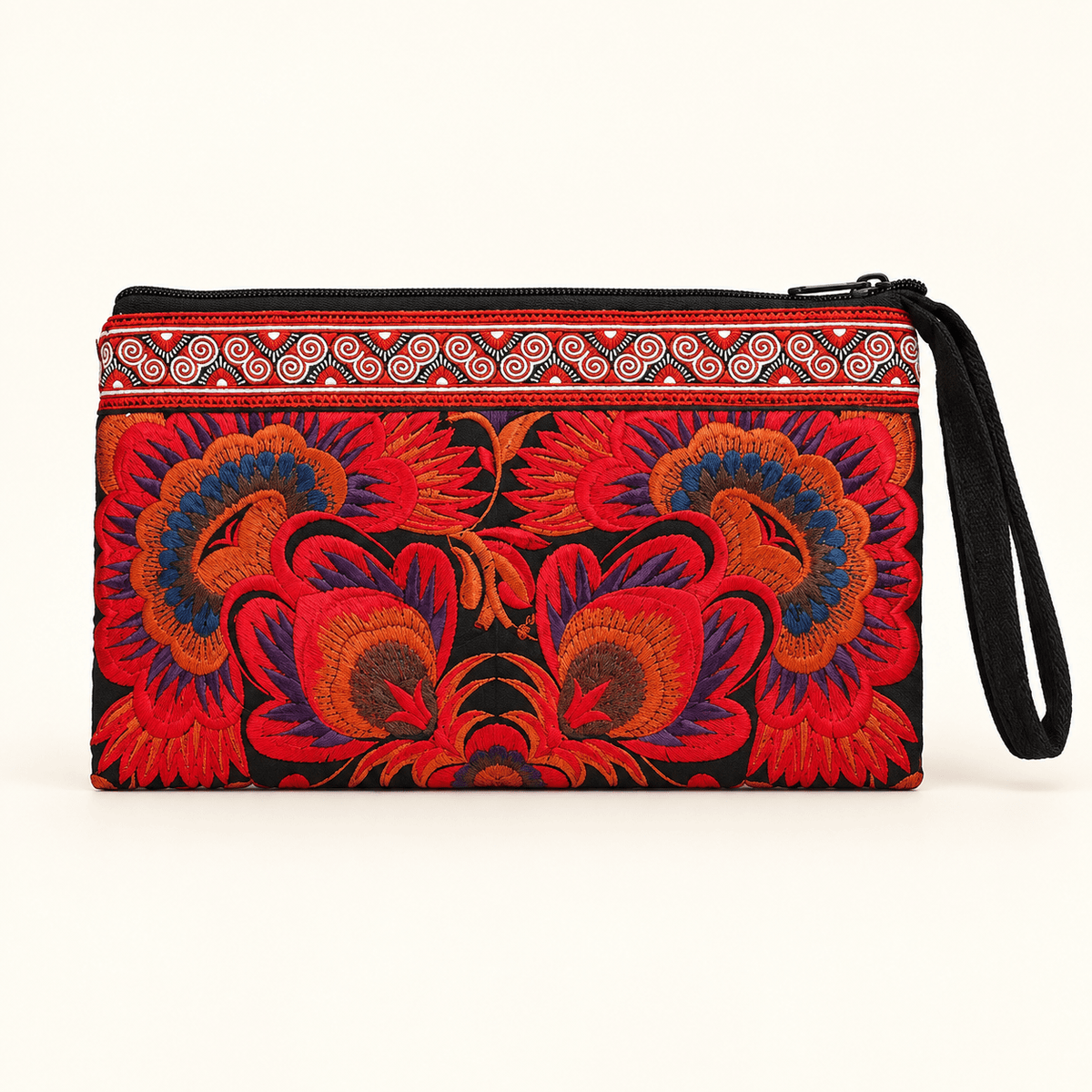 Sarita Hmong Embroidered Wristlet - Thailand Wristlet La Vie Bien Sarita Hmong Embroidered Wristlet - Thailand