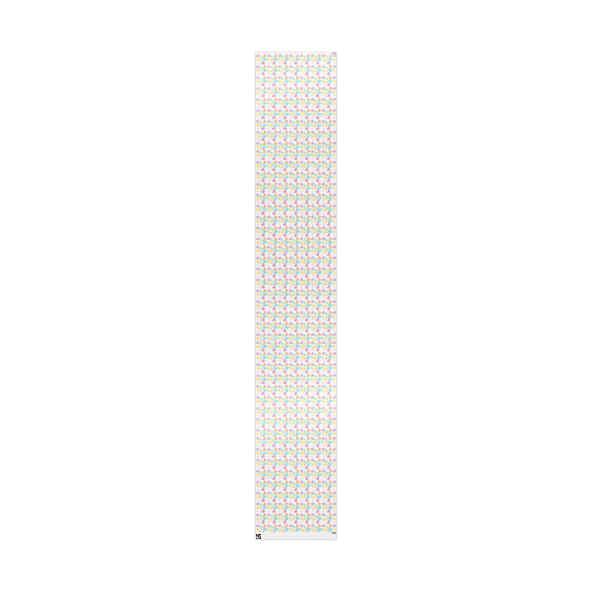 Sassy French Conversation candy Heart Wrapping Paper, Pastel Valentine Gift Wrap by Printify