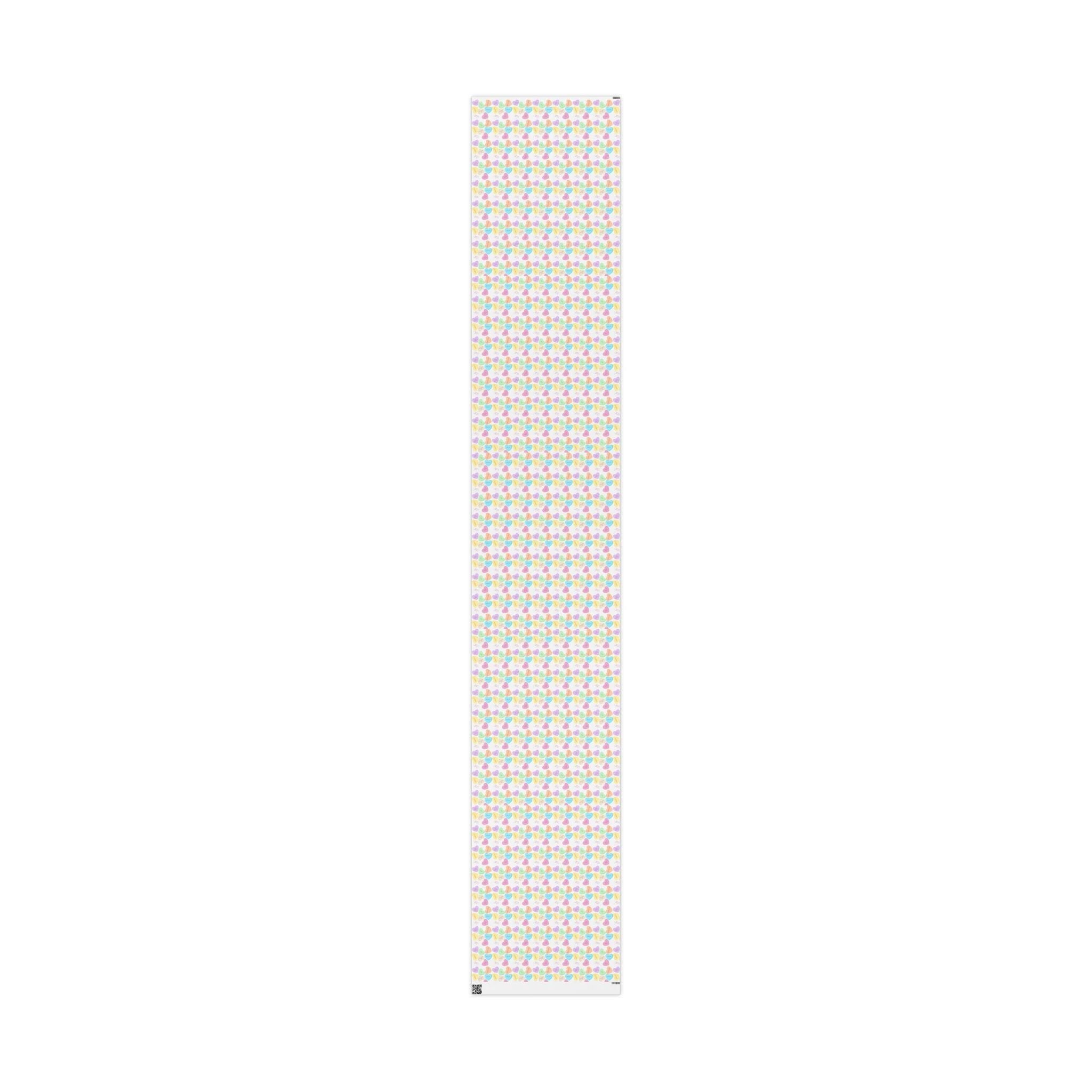 Sassy French Conversation candy Heart Wrapping Paper, Pastel Valentine Gift Wrap by Printify