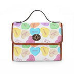 Sassy French Conversation Heart Pattern Waterproof Canvas purse, Pastel Candy Hearts Purse Bags La Vie Bien Sassy French Conversation Heart Pattern Waterproof Canvas purse, Pastel Candy Hearts Purse
