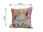 Satin Cushion or Pillow Cover with Garden Embroidery, Set of 2 Cushion Cover La Vie Bien Satin Cushion or Pillow Cover with Garden Embroidery, Set of 2