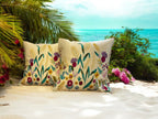 Satin Cushion or Pillow Cover with Garden Embroidery, Set of 2 Cushion Cover La Vie Bien Satin Cushion or Pillow Cover with Garden Embroidery, Set of 2