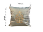 Satin Cushion or Pillow Cover with Golden Flower & Leaf, Set of 2 Cushion Cover La Vie Bien Satin Cushion or Pillow Cover with Golden Flower & Leaf, Set of 2