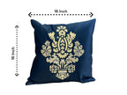 Satin Cushion or Pillow Cover with Golden & Ivory Embroidery, Set of 2 Cushion Cover La Vie Bien Satin Cushion or Pillow Cover with Golden & Ivory Embroidery, Set of 2