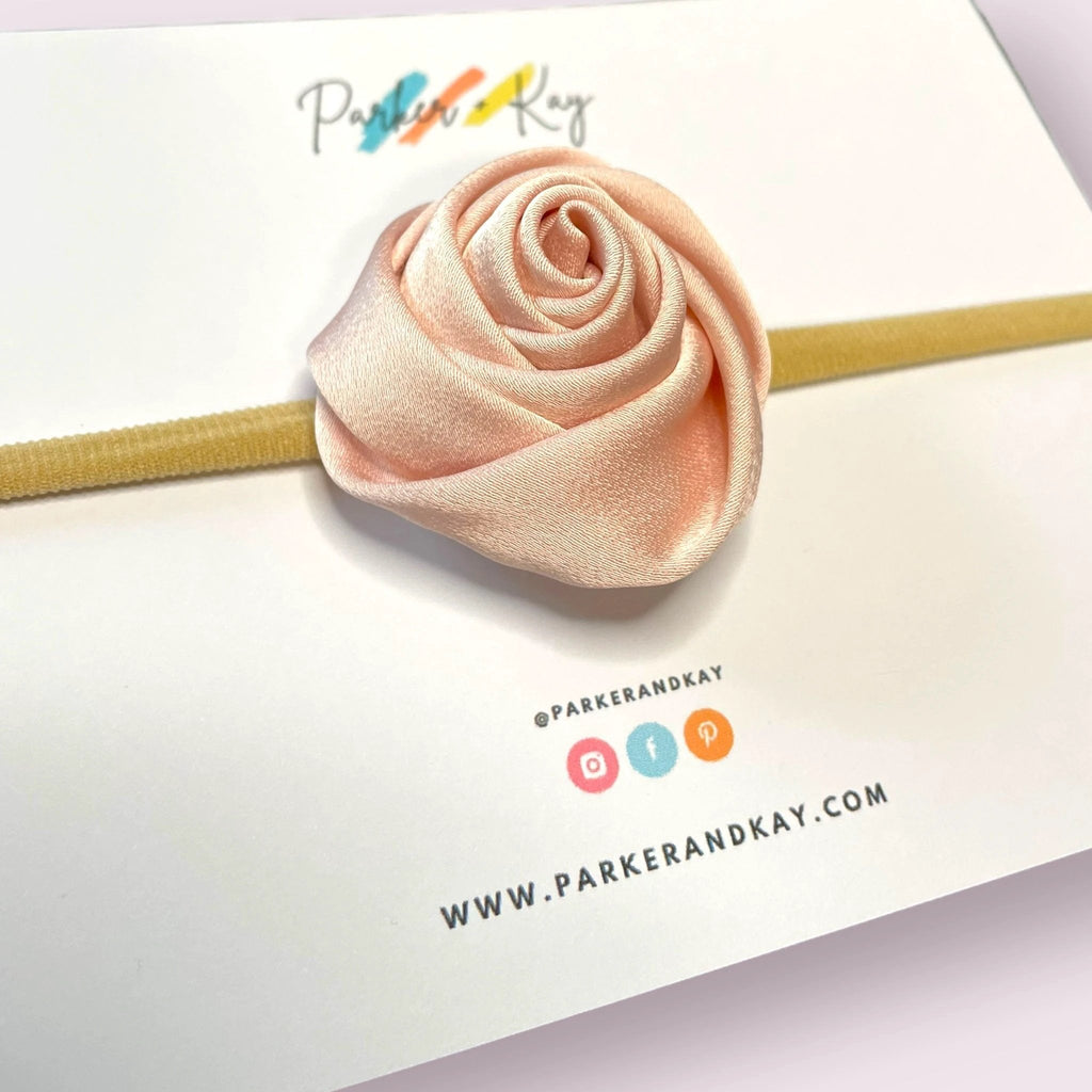 Satin Rose Baby Headband by Parker + Kay Creative