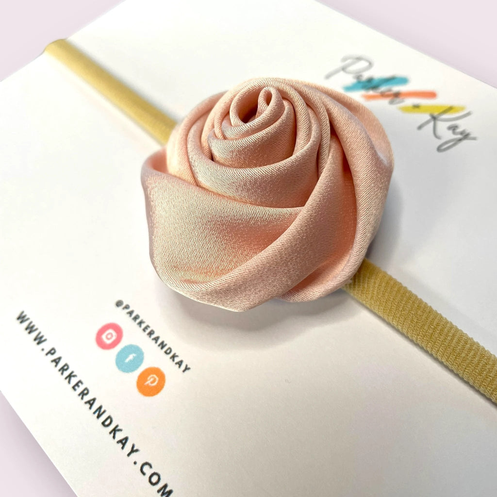 Satin Rose Baby Headband by Parker + Kay Creative