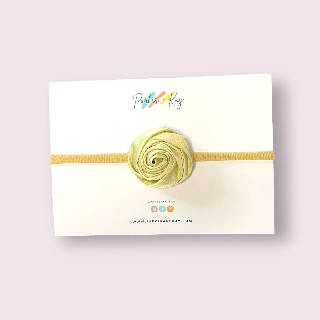 Satin Rose Baby Headband by Parker + Kay Creative
