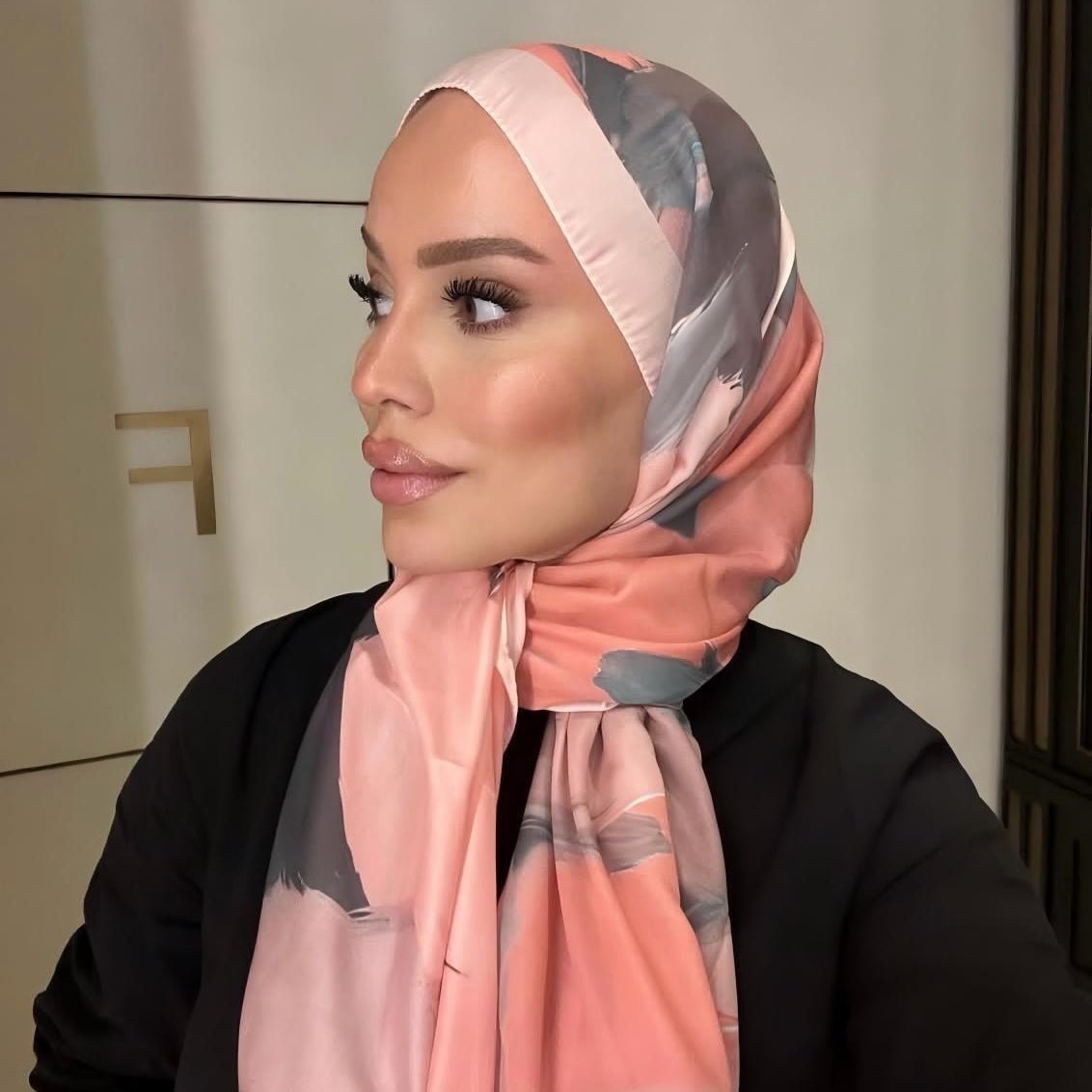 Satin Silk Printed Hijab Scarf | Printed Satin Hijab Scarf (MH217) La Vie Bien Satin Silk Printed Hijab Scarf | Printed Satin Hijab Scarf (MH217)
