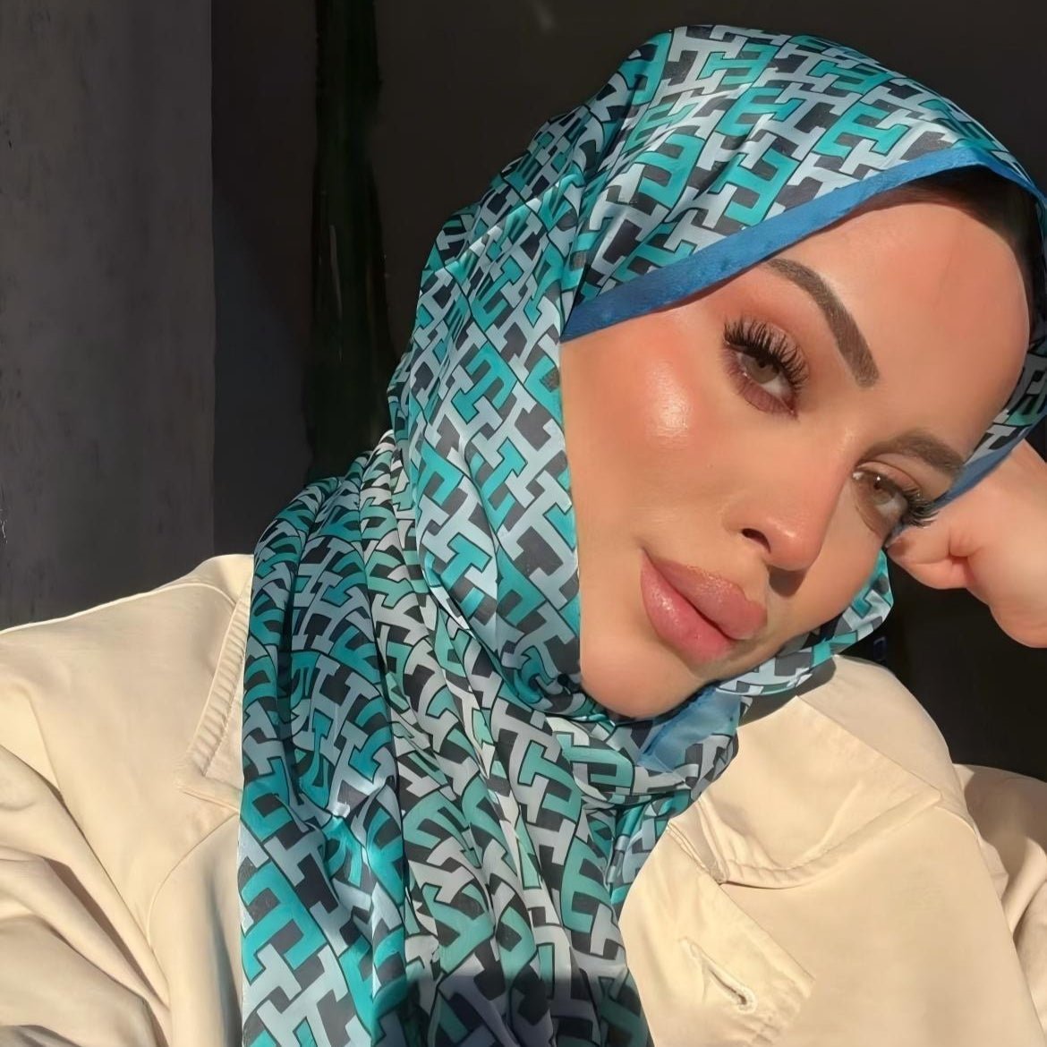 Satin Silk Printed Hijab Scarf | Printed Satin Hijab Scarf (MH217) La Vie Bien Satin Silk Printed Hijab Scarf | Printed Satin Hijab Scarf (MH217)