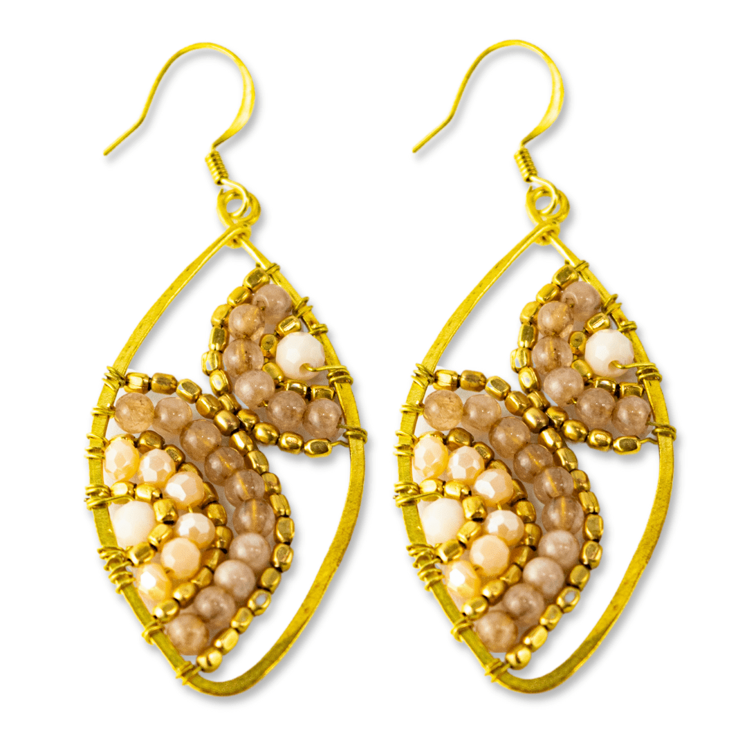 Saturn Stone Ethically Made Boho Earrings - Thailand Jewelry La Vie Bien Saturn Stone Ethically Made Boho Earrings - Thailand