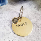 SAVAGE Brass Disc Keychain Key Chain La Vie Bien SAVAGE Brass Disc Keychain