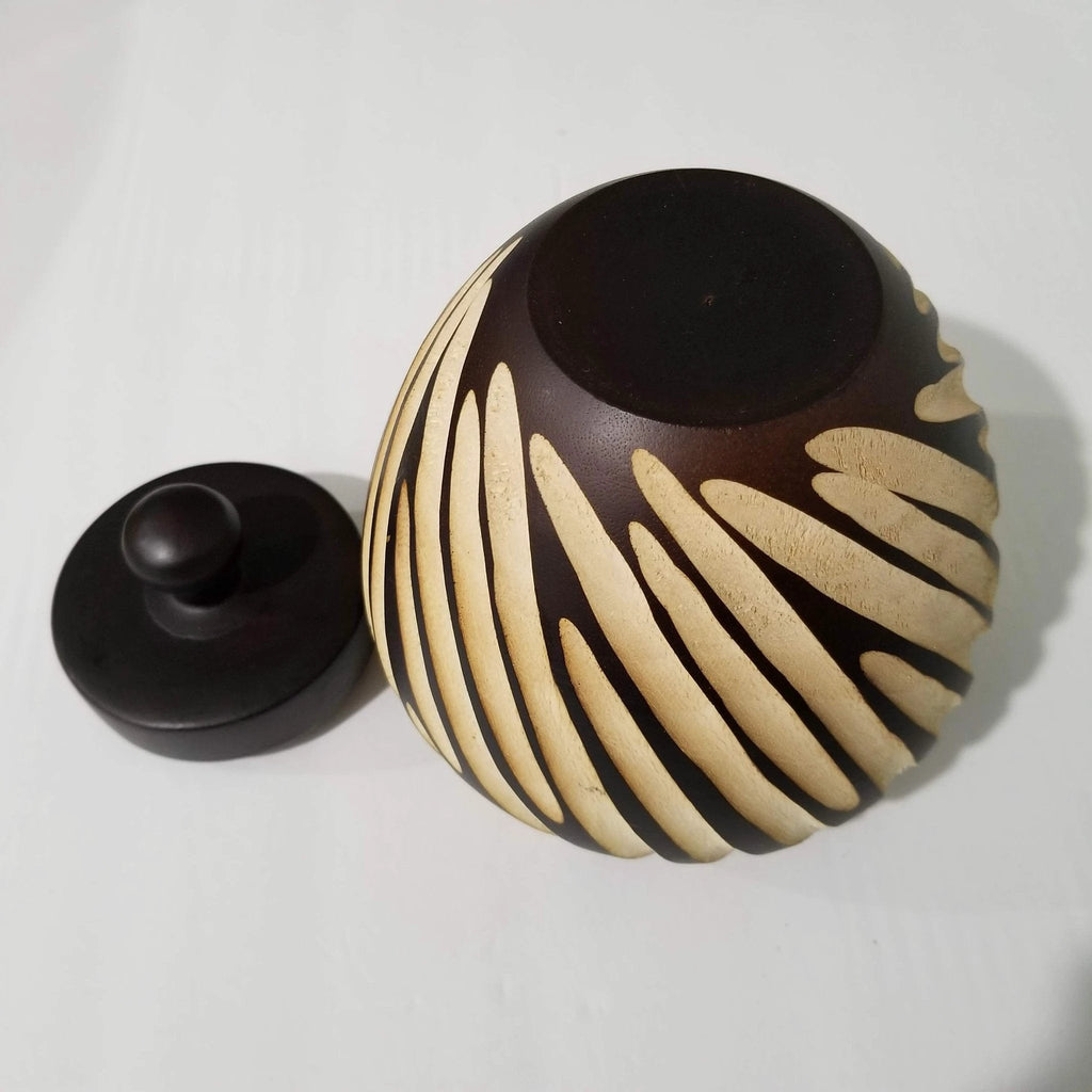 Savanna Bloom Handcrafted Wooden Jar by Music Frog Co