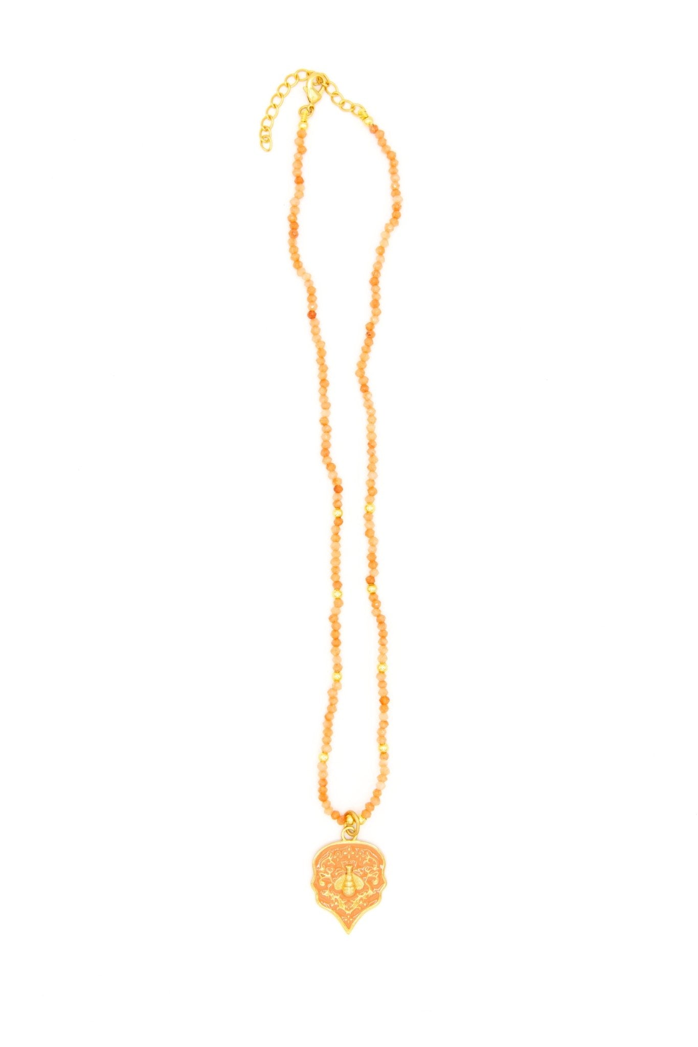 Save the Bees Stone Pendant Necklace by Fair Anita