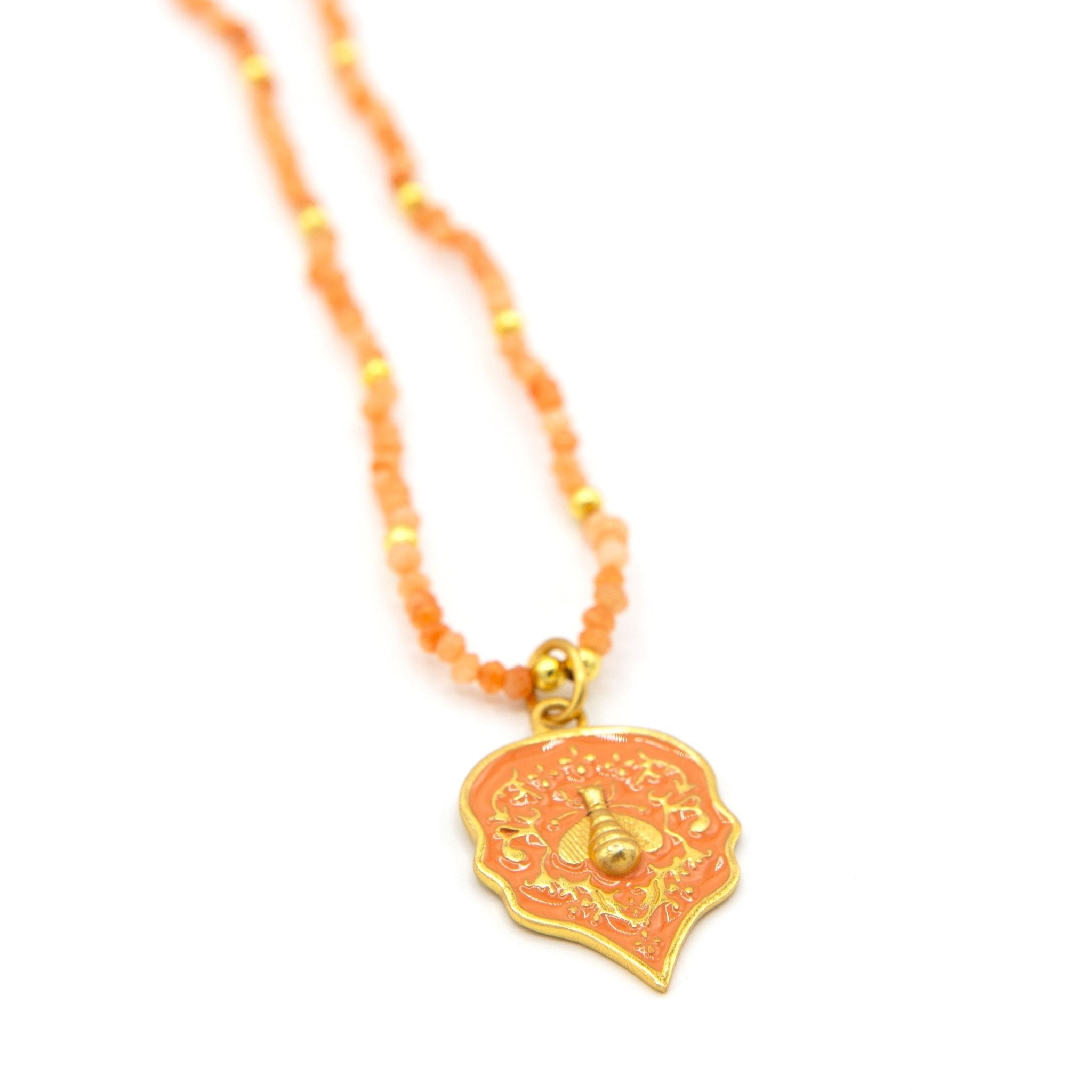 Save the Bees Stone Pendant Necklace by Fair Anita