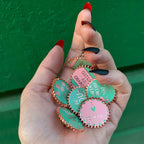 Save Water Drink Wine Pink and Green Enamel Pin on Gift Card Pins La Vie Bien Save Water Drink Wine Pink and Green Enamel Pin on Gift Card