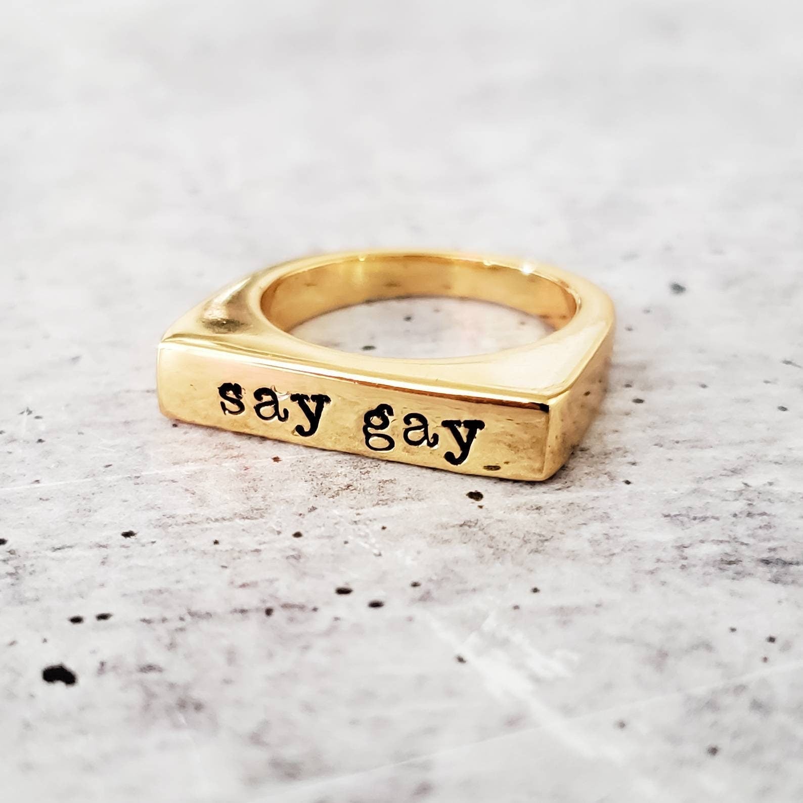 Say Gay Pride Ring Finger Rings La Vie Bien Say Gay Pride Ring