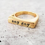 Say Gay Pride Ring Finger Rings La Vie Bien Say Gay Pride Ring