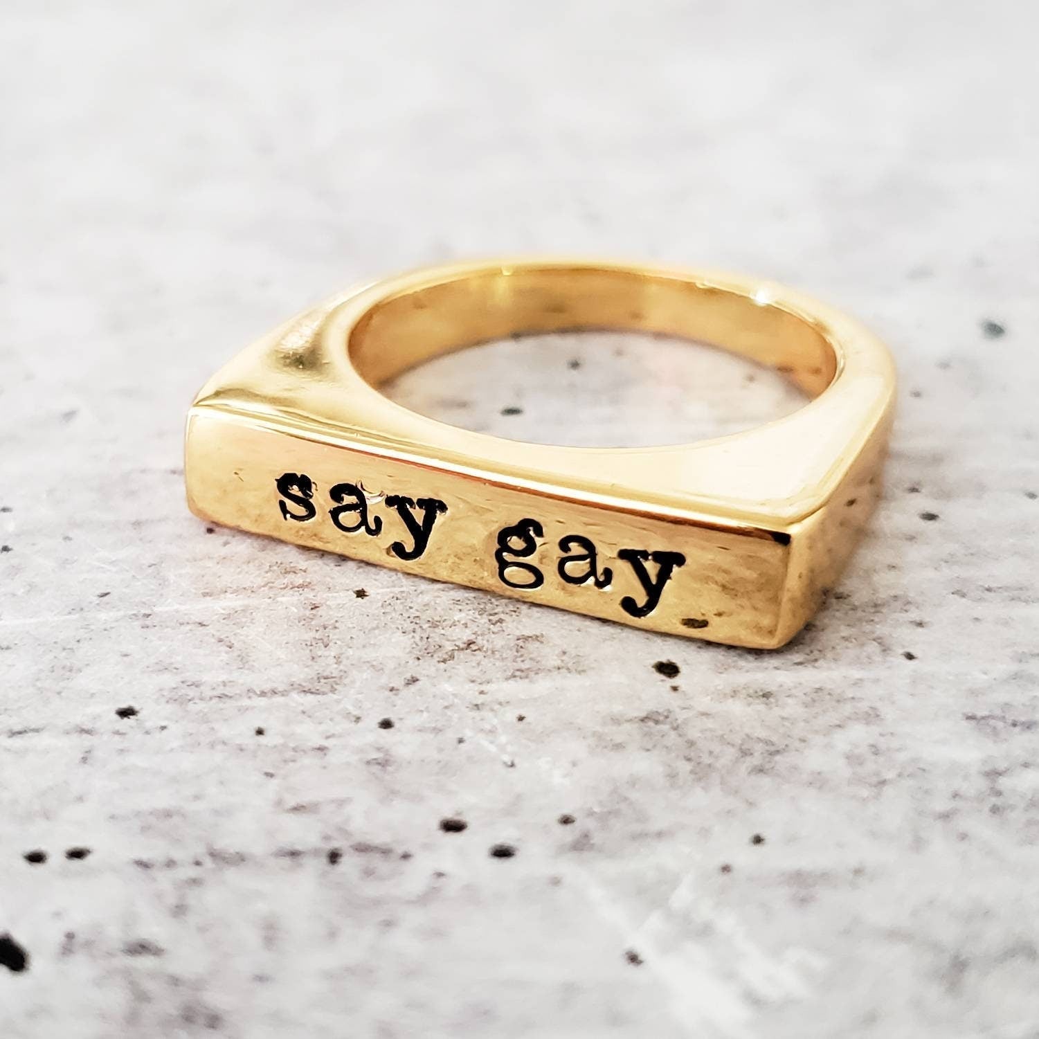 Say Gay Pride Ring Finger Rings La Vie Bien Say Gay Pride Ring