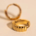 Scalloped Chunky Huggie Hoop Earrings by Oh Clementine