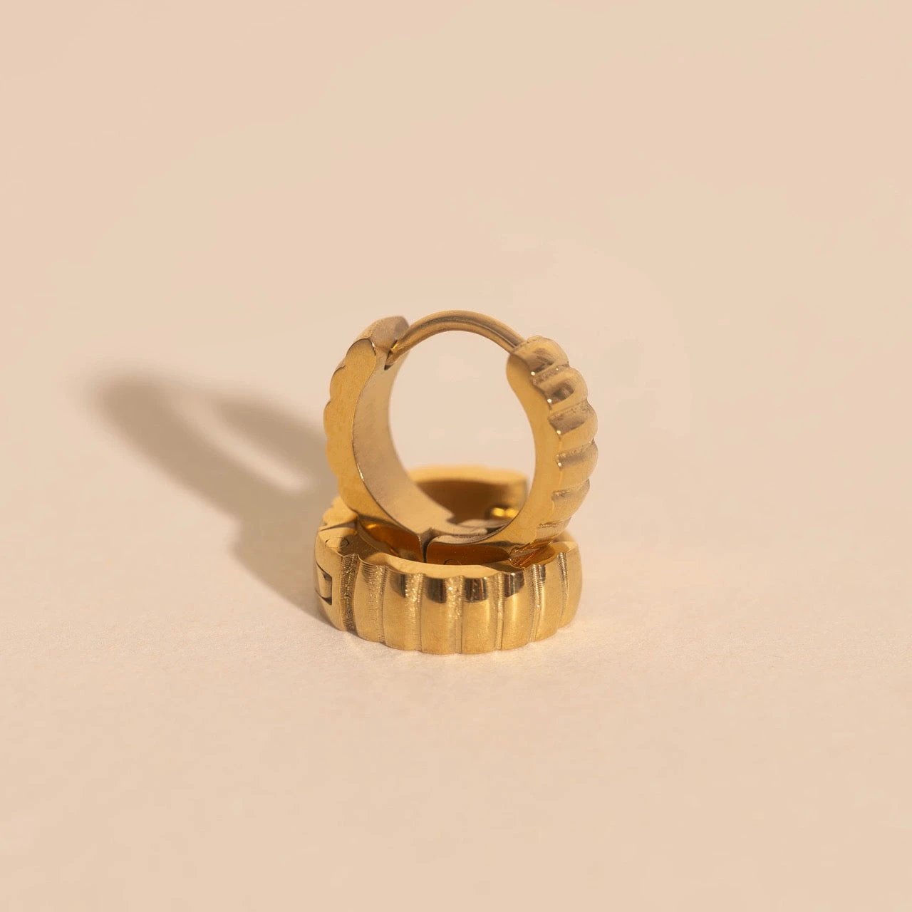Scalloped Chunky Huggie Hoop Earrings by Oh Clementine