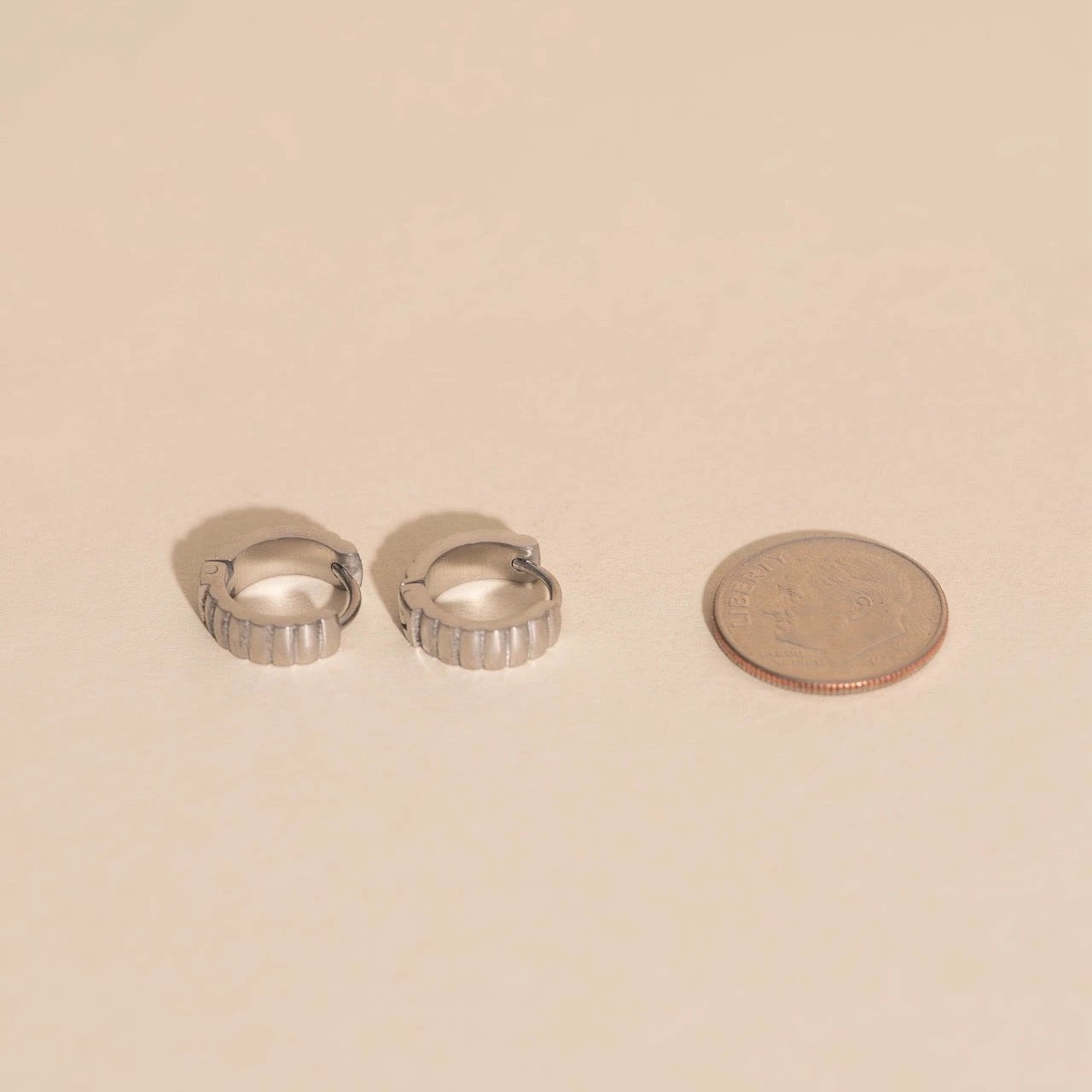 Scalloped Chunky Huggie Hoop Earrings by Oh Clementine