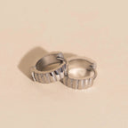 Scalloped Chunky Huggie Hoop Earrings by Oh Clementine