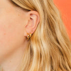 Scalloped Chunky Huggie Hoop Earrings by Oh Clementine