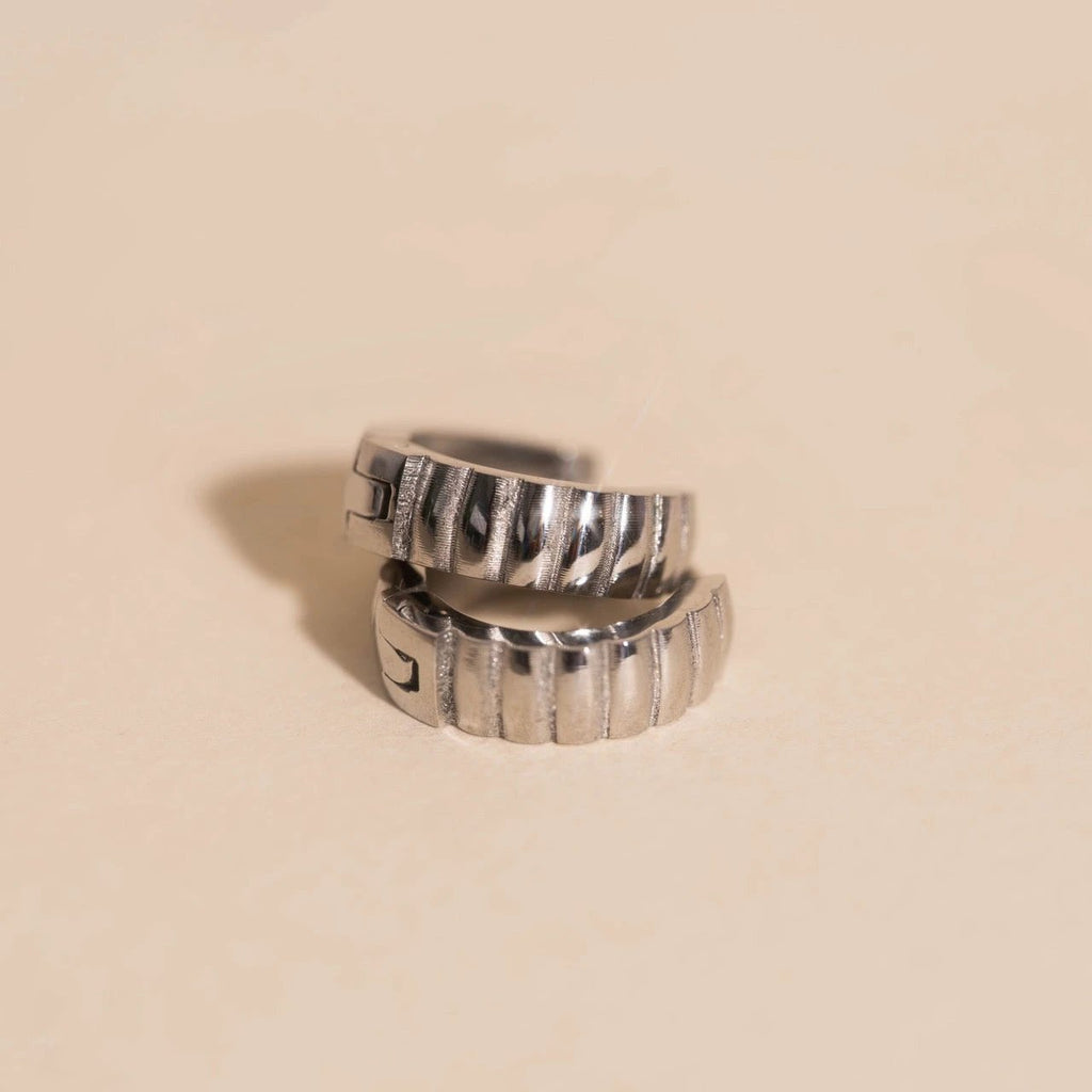 Scalloped Chunky Huggie Hoop Earrings by Oh Clementine