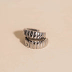 Scalloped Chunky Huggie Hoop Earrings by Oh Clementine