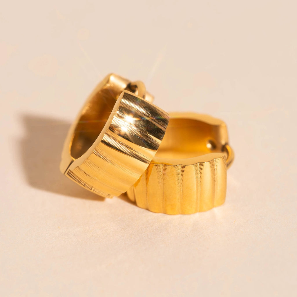 Scalloped Super Chunky Huggie Hoop Earrings by Oh Clementine