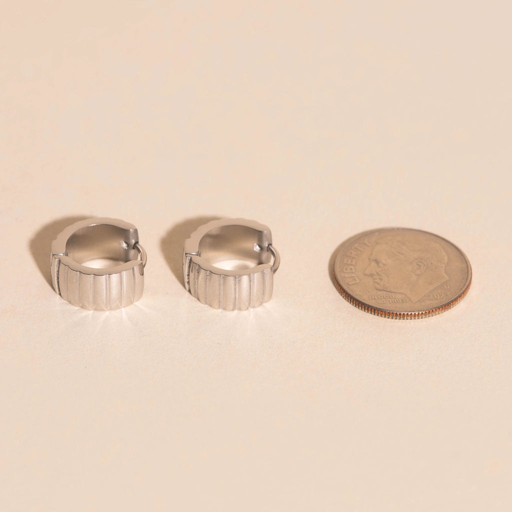 Scalloped Super Chunky Huggie Hoop Earrings by Oh Clementine