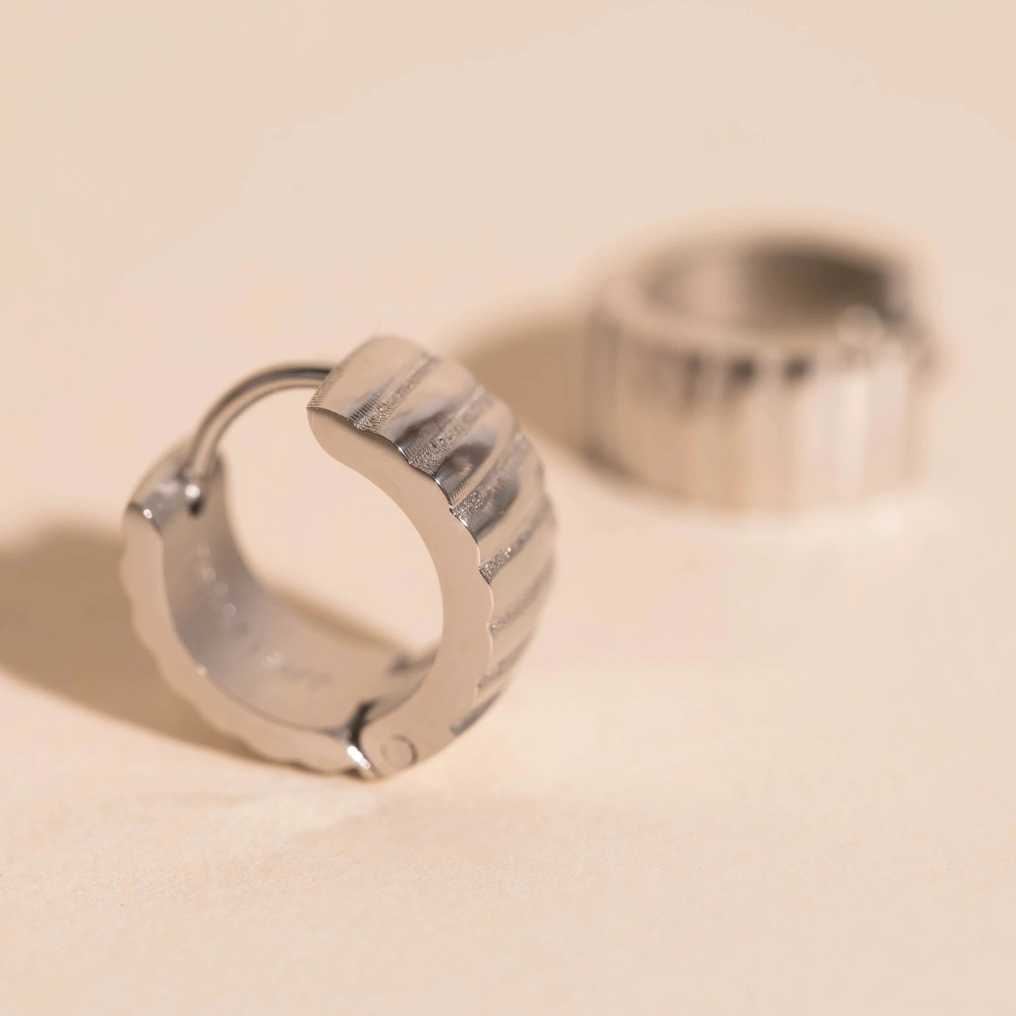 Scalloped Super Chunky Huggie Hoop Earrings by Oh Clementine